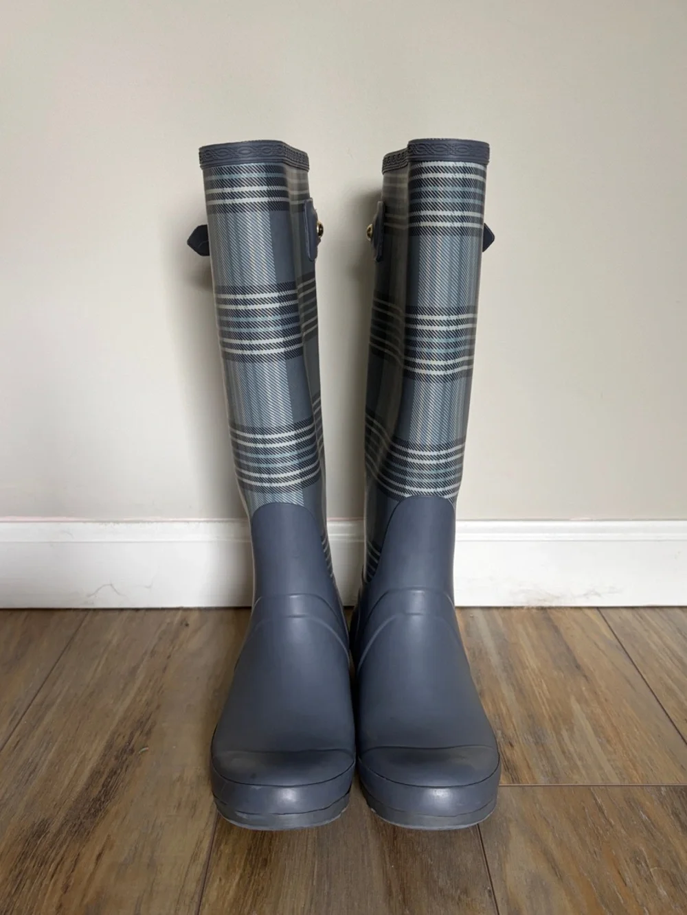 Tommy Hilfiger Plaid Tall Rain Boots